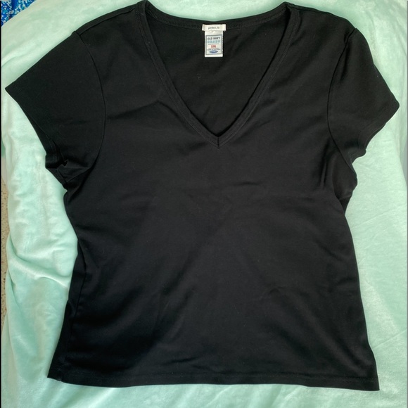 Old Navy Tops - Old Navy Perfect Fit Black T-shirt XXL V-Neck